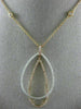 ESTATE LARGE 1.43CT WHITE & PINK DIAMOND 18K WHITE & ROSE GOLD TEAR DROP PENDANT