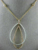 ESTATE LARGE 1.43CT WHITE & PINK DIAMOND 18K WHITE & ROSE GOLD TEAR DROP PENDANT