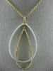 ESTATE LARGE 1.43CT WHITE & PINK DIAMOND 18K WHITE & ROSE GOLD TEAR DROP PENDANT