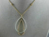 ESTATE LARGE 1.43CT WHITE & PINK DIAMOND 18K WHITE & ROSE GOLD TEAR DROP PENDANT