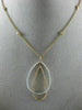 ESTATE LARGE 1.43CT WHITE & PINK DIAMOND 18K WHITE & ROSE GOLD TEAR DROP PENDANT