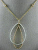 ESTATE LARGE 1.43CT WHITE & PINK DIAMOND 18K WHITE & ROSE GOLD TEAR DROP PENDANT