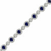 ESTATE 15.43CT DIAMOND & AAA SAPPHIRE 18KT WHITE GOLD 3D CLUSTER TENNIS BRACELET