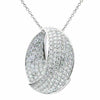 ESTATE LARGE 2.45CT DIAMOND 18KT WHITE GOLD 3D PAVE CIRCULAR INSIDE OUT NECKLACE