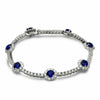 ESTATE 10.23CT DIAMOND & AAA SAPPHIRE 18K WHITE GOLD FLOWER HALO TENNIS BRACELET