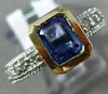 ESTATE WIDE 1.26CT DIAMOND & AAA TANZANITE 14KT TWO TONE GOLD 3D ENGAGEMENT RING
