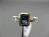 ESTATE WIDE 1.26CT DIAMOND & AAA TANZANITE 14KT TWO TONE GOLD 3D ENGAGEMENT RING