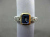ESTATE WIDE 1.26CT DIAMOND & AAA TANZANITE 14KT TWO TONE GOLD 3D ENGAGEMENT RING