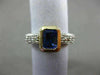 ESTATE WIDE 1.26CT DIAMOND & AAA TANZANITE 14KT TWO TONE GOLD 3D ENGAGEMENT RING