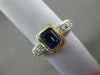 ESTATE WIDE 1.26CT DIAMOND & AAA TANZANITE 14KT TWO TONE GOLD 3D ENGAGEMENT RING