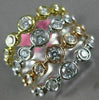 ESTATE WIDE 1.03CT DIAMOND 18KT TRI COLOR GOLD MULTI ROW BEZEL ANNIVERSARY RING