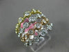ESTATE WIDE 1.03CT DIAMOND 18KT TRI COLOR GOLD MULTI ROW BEZEL ANNIVERSARY RING