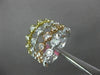 ESTATE WIDE 1.03CT DIAMOND 18KT TRI COLOR GOLD MULTI ROW BEZEL ANNIVERSARY RING