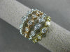 ESTATE WIDE 1.03CT DIAMOND 18KT TRI COLOR GOLD MULTI ROW BEZEL ANNIVERSARY RING