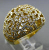 ESTATE WIDE 1.41CT DIAMOND 18KT YELLOW GOLD OPEN FILIGREE FLOWER CROSS FUN RING