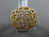 ESTATE WIDE 1.41CT DIAMOND 18KT YELLOW GOLD OPEN FILIGREE FLOWER CROSS FUN RING