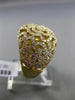 ESTATE WIDE 1.41CT DIAMOND 18KT YELLOW GOLD OPEN FILIGREE FLOWER CROSS FUN RING