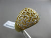 ESTATE WIDE 1.41CT DIAMOND 18KT YELLOW GOLD OPEN FILIGREE FLOWER CROSS FUN RING