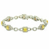 ESTATE 4.56CT WHITE & FANCY YELLOW DIAMOND 18K TWO TONE GOLD 3D TENNIS BRACELET