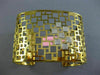 ESTATE LARGE .60CT DIAMOND 14KT YELLOW GOLD SQUARE OPEN FILIGREE BANGLE BRACELET