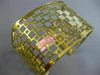 ESTATE LARGE .60CT DIAMOND 14KT YELLOW GOLD SQUARE OPEN FILIGREE BANGLE BRACELET