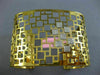 ESTATE LARGE .60CT DIAMOND 14KT YELLOW GOLD SQUARE OPEN FILIGREE BANGLE BRACELET