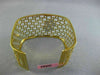 ESTATE LARGE .60CT DIAMOND 14KT YELLOW GOLD SQUARE OPEN FILIGREE BANGLE BRACELET
