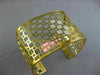 ESTATE LARGE .60CT DIAMOND 14KT YELLOW GOLD SQUARE OPEN FILIGREE BANGLE BRACELET