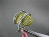 ESTATE LARGE 2.37CT WHITE & FANCY YELLOW DIAMOND 18K 2TONE GOLD ANNIVERSARY RING