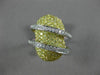 ESTATE LARGE 2.37CT WHITE & FANCY YELLOW DIAMOND 18K 2TONE GOLD ANNIVERSARY RING