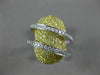 ESTATE LARGE 2.37CT WHITE & FANCY YELLOW DIAMOND 18K 2TONE GOLD ANNIVERSARY RING