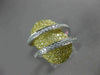 ESTATE LARGE 2.37CT WHITE & FANCY YELLOW DIAMOND 18K 2TONE GOLD ANNIVERSARY RING