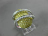 ESTATE LARGE 2.37CT WHITE & FANCY YELLOW DIAMOND 18K 2TONE GOLD ANNIVERSARY RING