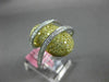 ESTATE LARGE 2.37CT WHITE & FANCY YELLOW DIAMOND 18K 2TONE GOLD ANNIVERSARY RING