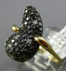 ESTATE 1.11CT WHITE & BLACK DIAMOND 14KT WHITE YELLOW & BLACK GOLD FLEXIBLE RING