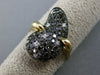 ESTATE 1.11CT WHITE & BLACK DIAMOND 14KT WHITE YELLOW & BLACK GOLD FLEXIBLE RING