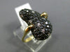 ESTATE 1.11CT WHITE & BLACK DIAMOND 14KT WHITE YELLOW & BLACK GOLD FLEXIBLE RING