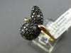 ESTATE 1.11CT WHITE & BLACK DIAMOND 14KT WHITE YELLOW & BLACK GOLD FLEXIBLE RING