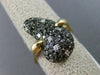 ESTATE 1.11CT WHITE & BLACK DIAMOND 14KT WHITE YELLOW & BLACK GOLD FLEXIBLE RING