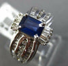 ESTATE WIDE 2.30CT DIAMOND & AAA SAPPHIRE 14KT WHITE GOLD 3D ENGAGEMENT RING