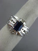 ESTATE WIDE 2.30CT DIAMOND & AAA SAPPHIRE 14KT WHITE GOLD 3D ENGAGEMENT RING