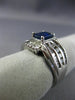 ESTATE WIDE 2.30CT DIAMOND & AAA SAPPHIRE 14KT WHITE GOLD 3D ENGAGEMENT RING