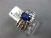 ESTATE WIDE 2.30CT DIAMOND & AAA SAPPHIRE 14KT WHITE GOLD 3D ENGAGEMENT RING