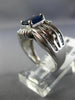 ESTATE WIDE 2.30CT DIAMOND & AAA SAPPHIRE 14KT WHITE GOLD 3D ENGAGEMENT RING