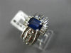 ESTATE WIDE 2.30CT DIAMOND & AAA SAPPHIRE 14KT WHITE GOLD 3D ENGAGEMENT RING