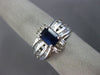 ESTATE WIDE 2.30CT DIAMOND & AAA SAPPHIRE 14KT WHITE GOLD 3D ENGAGEMENT RING