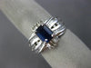 ESTATE WIDE 2.30CT DIAMOND & AAA SAPPHIRE 14KT WHITE GOLD 3D ENGAGEMENT RING