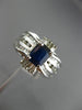 ESTATE WIDE 2.30CT DIAMOND & AAA SAPPHIRE 14KT WHITE GOLD 3D ENGAGEMENT RING