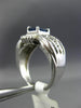 ESTATE WIDE 2.30CT DIAMOND & AAA SAPPHIRE 14KT WHITE GOLD 3D ENGAGEMENT RING