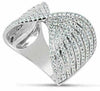 ESTATE LARGE 1.50CT DIAMOND 18KT WHITE GOLD MULTI ROW INFINITY LOVE BOW FUN RING